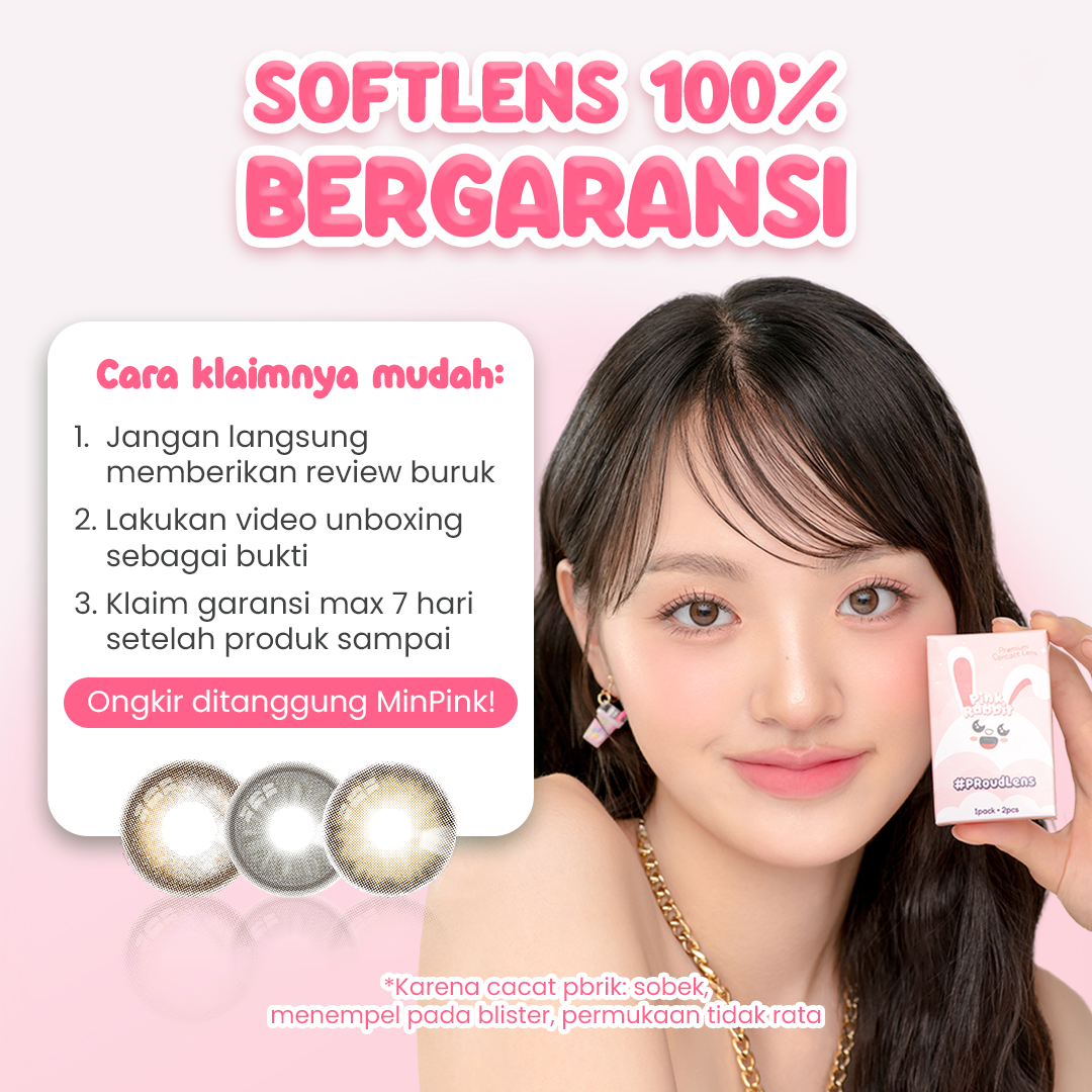 PINKRABBIT SOFTLENS SUPER COMFY CINDERELLA GOLD BROWN - Normal, Minus 0.5 S/D 8.00 (1PCS/Sebelah)-1734765766-SLIDE 8 - Garansi.png