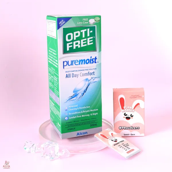 Opti-Free Puremoist 300ml | Cairan Softlens Moist Multi Purpose Disinfecting Solution